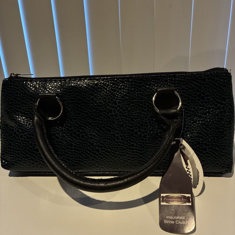 Primeware Insulated Wine Clutch Bag Tote Purse/Corkscrew Included In Pocket